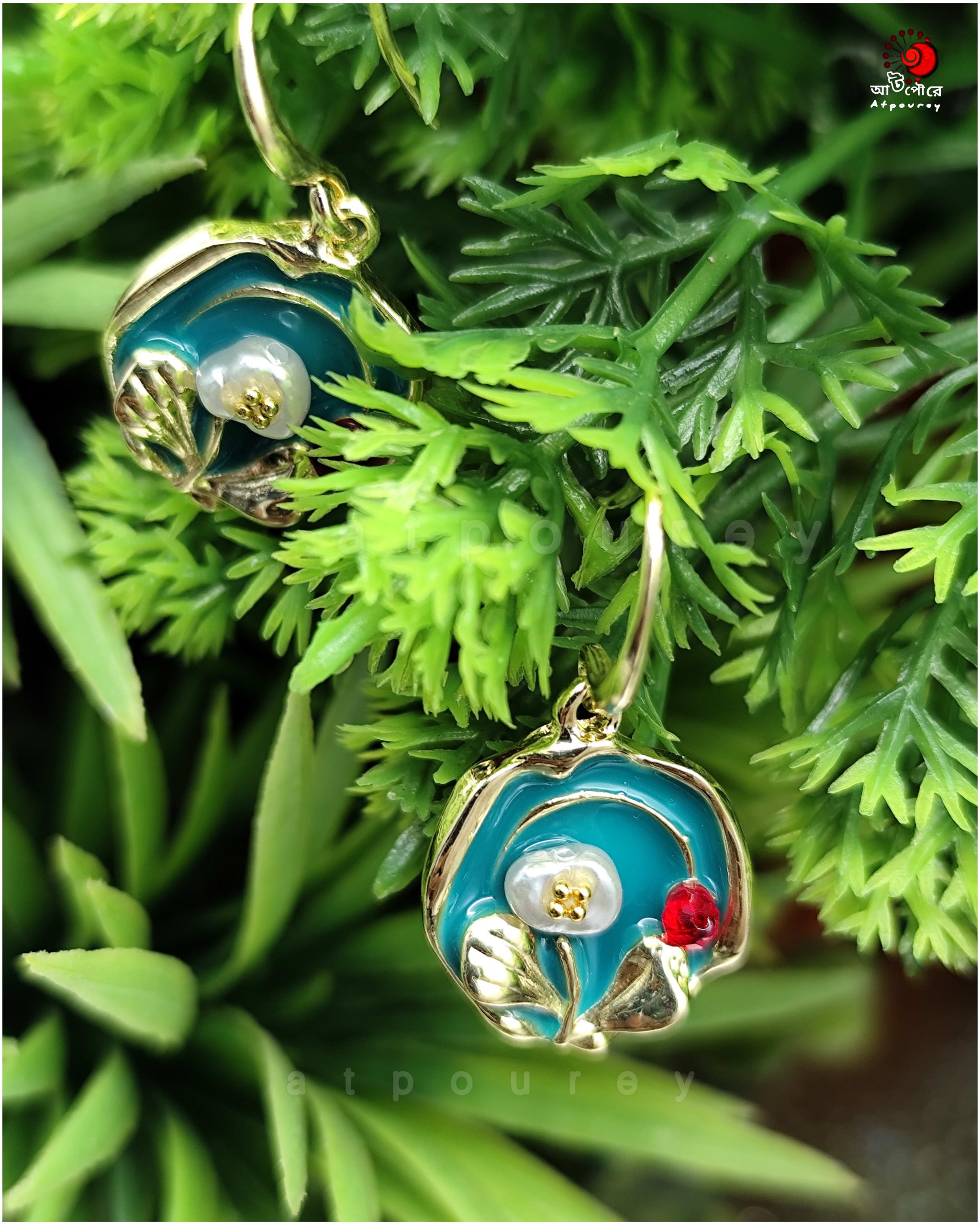 Flower Earrings Zinc Enamel - Image 5