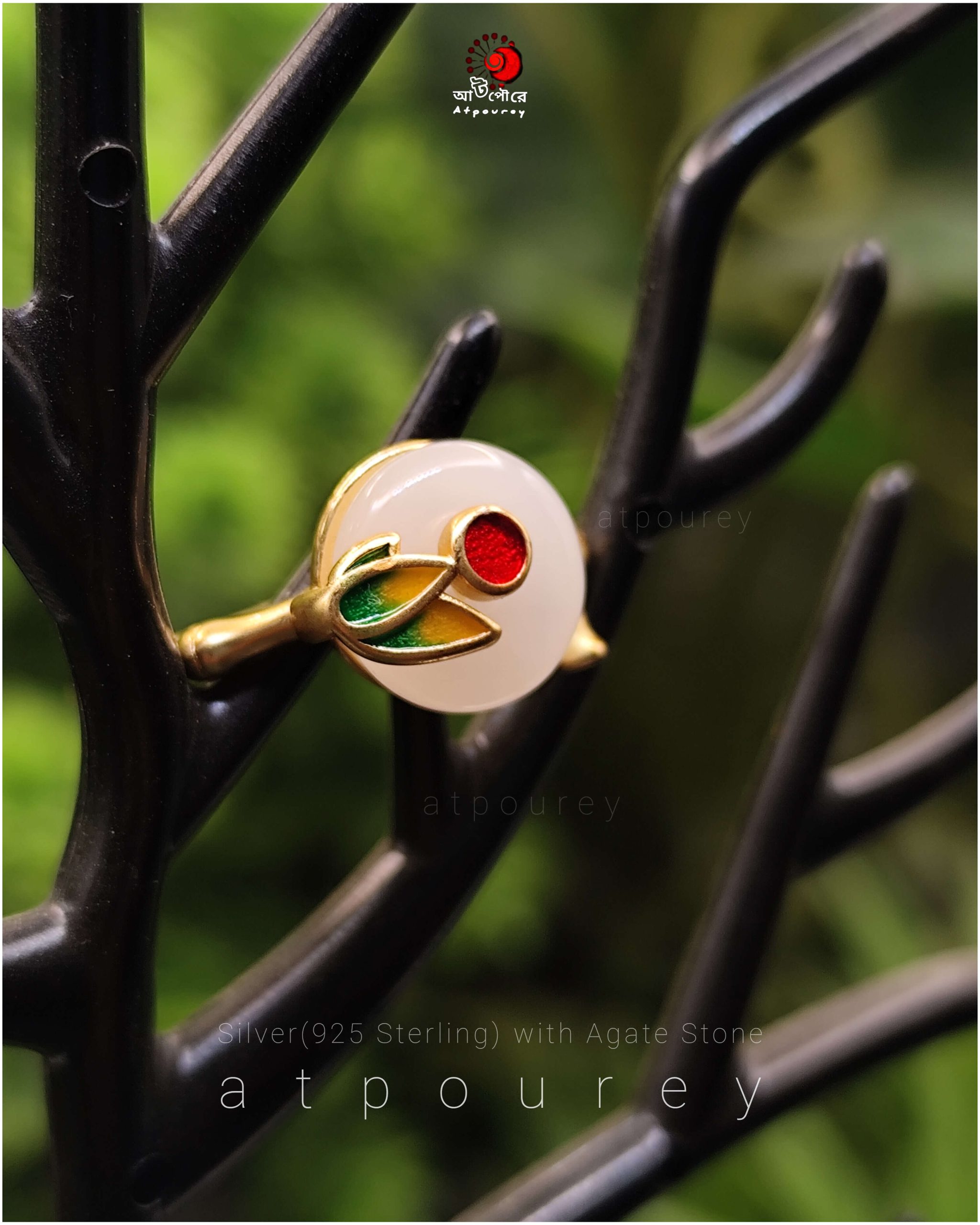 Silver Ring Agate Stone - Image 3