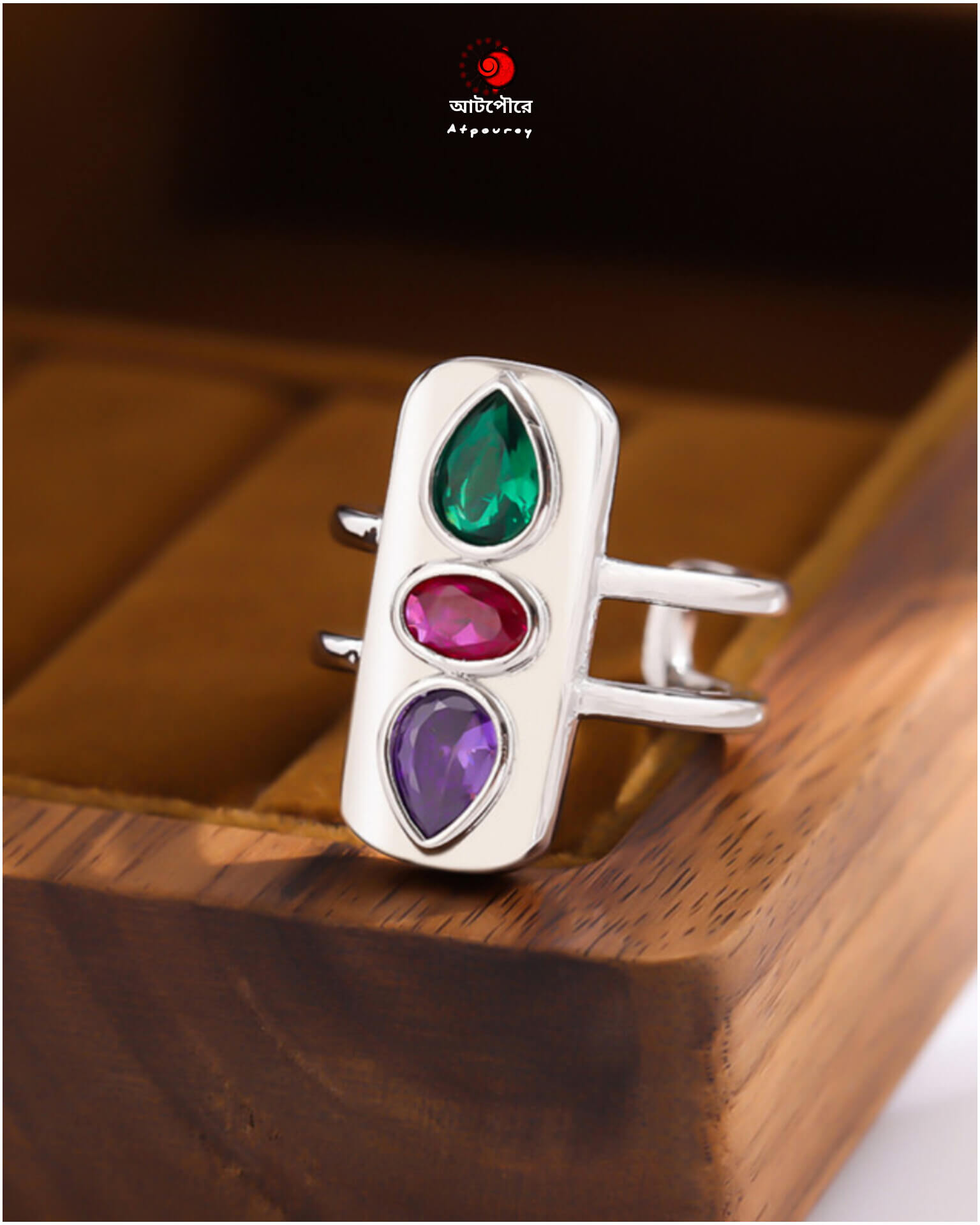 Adjustable Silver Plated Zircon Stone - Image 2