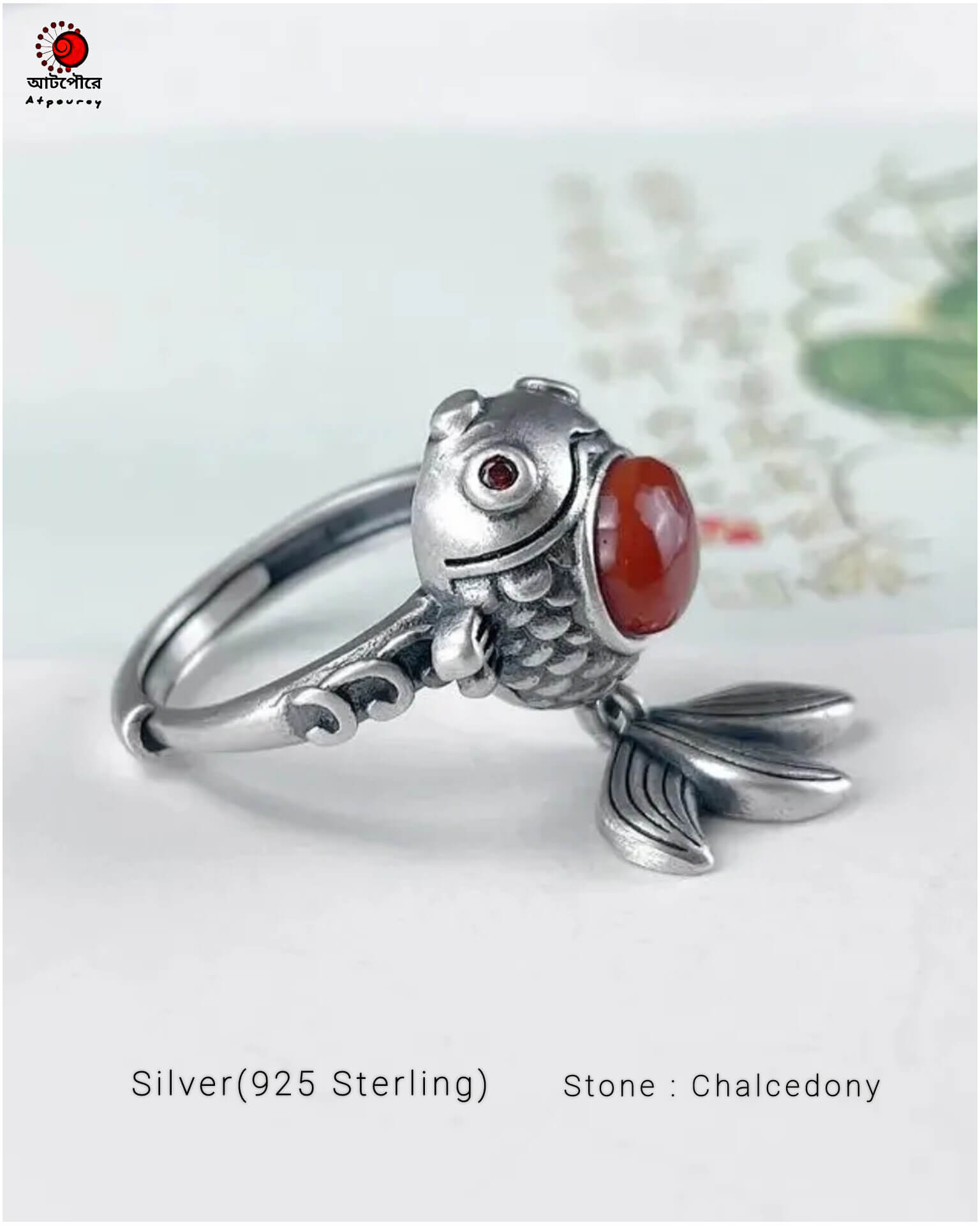 Adjustable Silver Ring Fish Lover - Image 2
