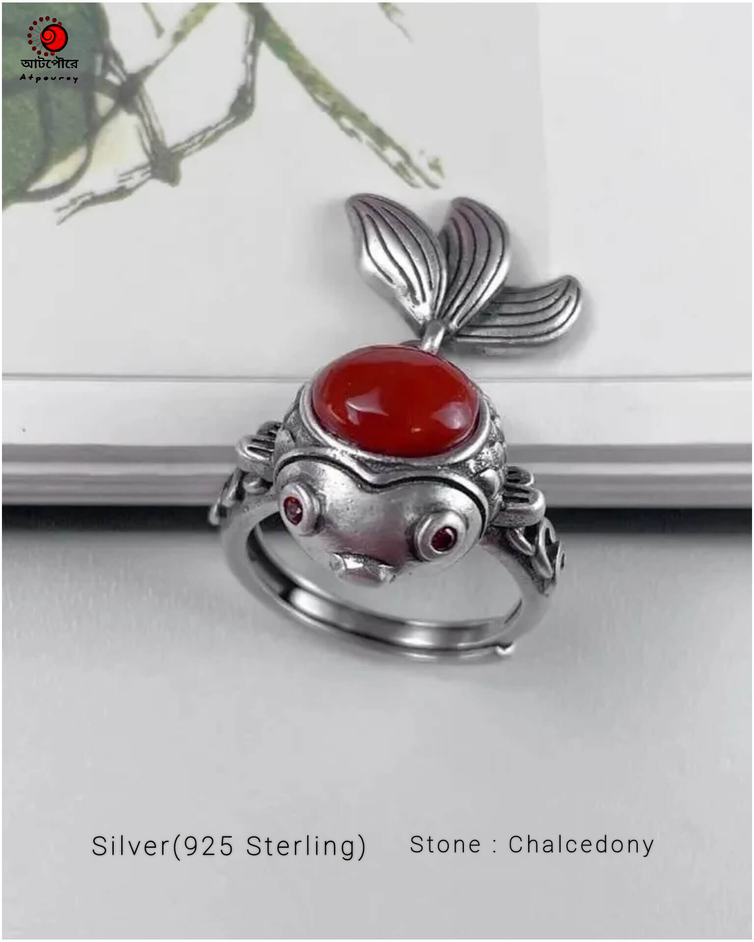 Adjustable Silver Ring Fish Lover - Image 3
