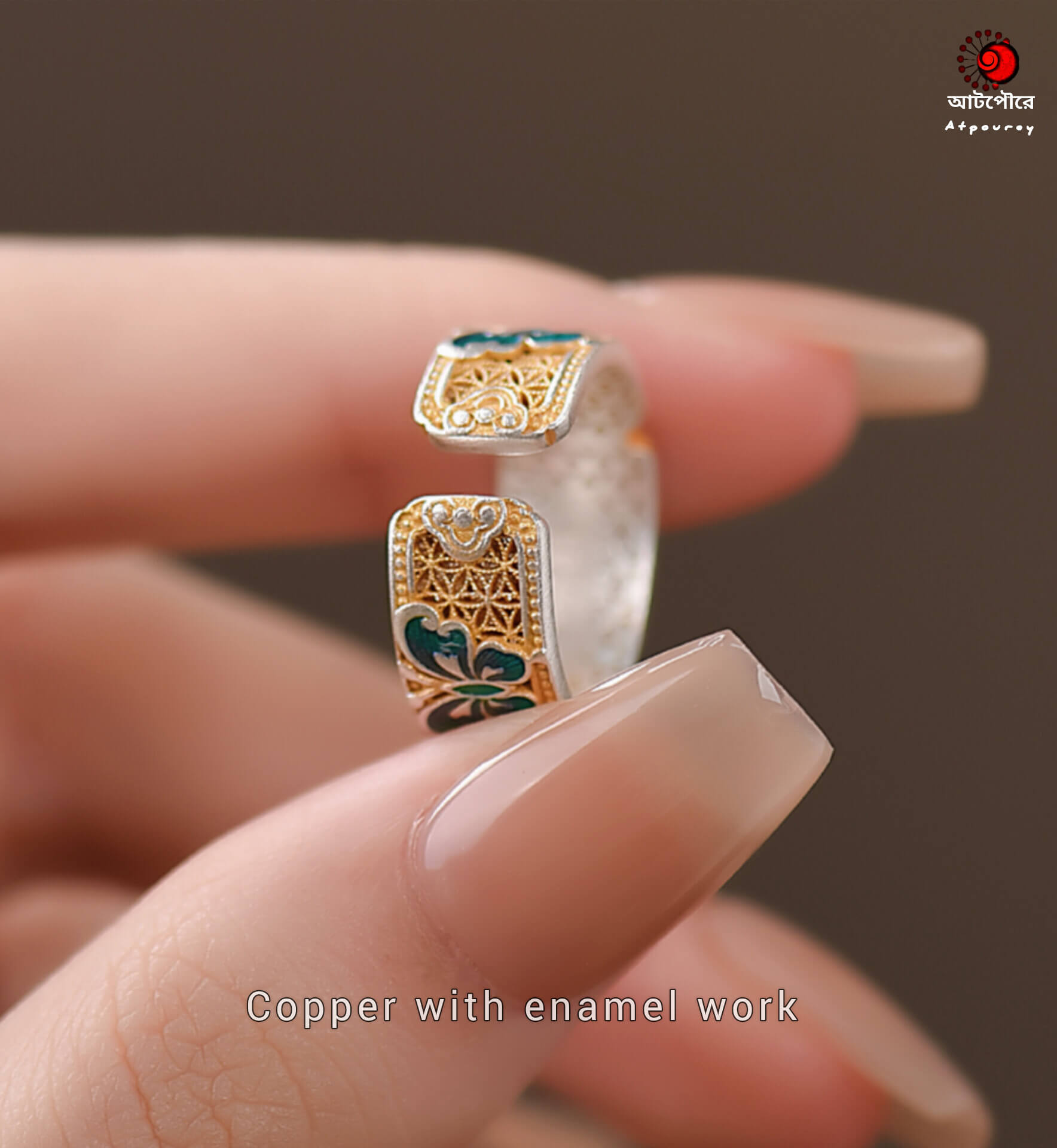 Adjustable Copper Ring-Enamel Work - Image 5