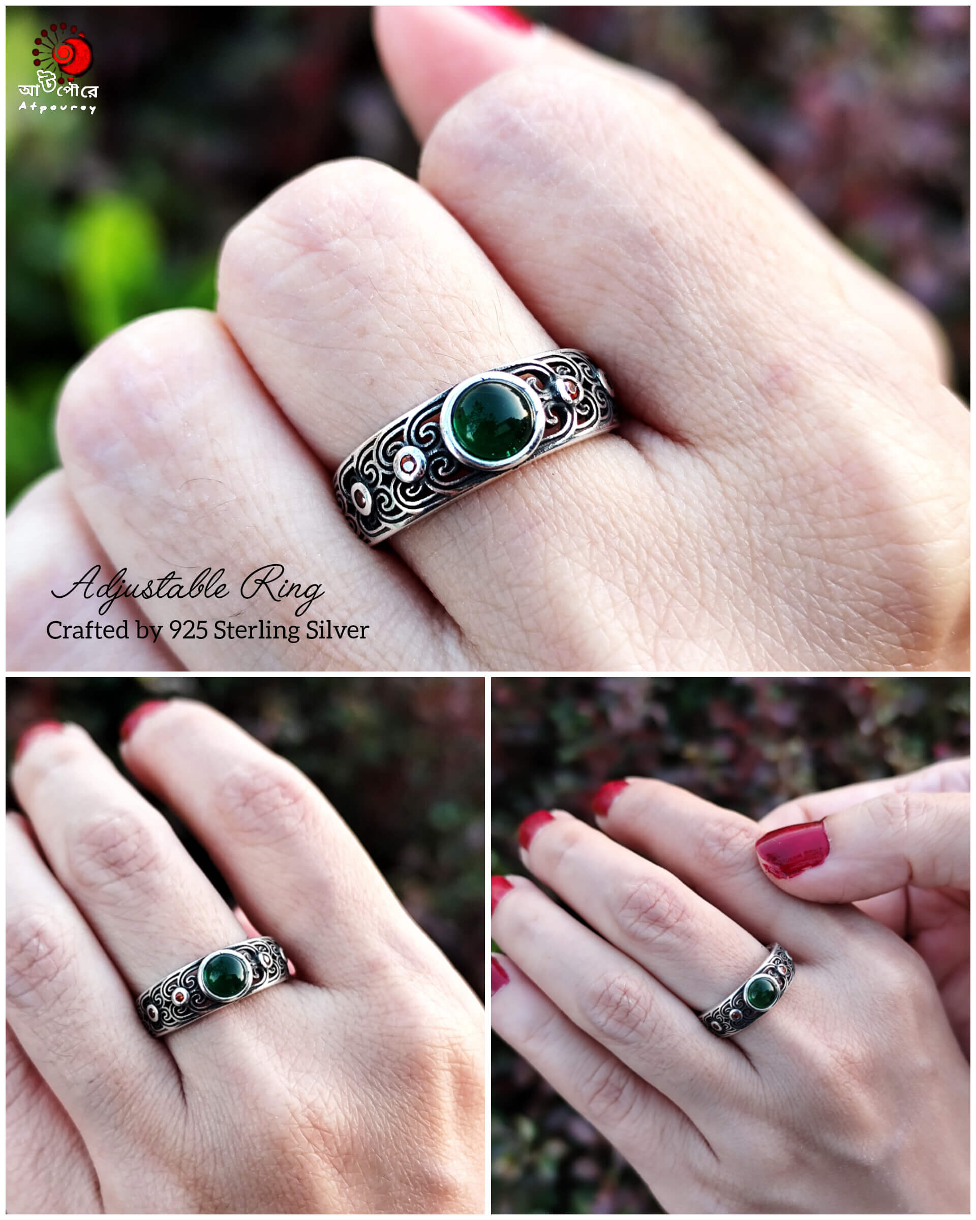 Adjustable Unique Silver Ring